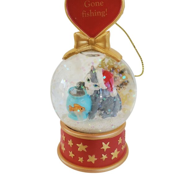 Vintage Danbury Mint Cat Snow Globe Christmas Ornament Lot of 13 Collectible - Picture 12 of 15